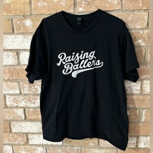 Black 'Raising Ballers' T-Shirt. Mens XL.